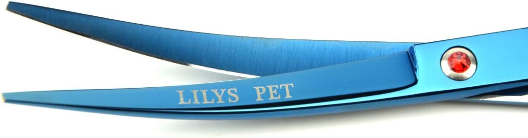 8.0" Professional PET Grooming scissors Kit,CoatedTitanium,Sharp and Strong Stainless Steel Blade for Dogs Cats Hair Cutting,3 Pieces of Scissors with a Comb and a Case (Blue) - Image 9