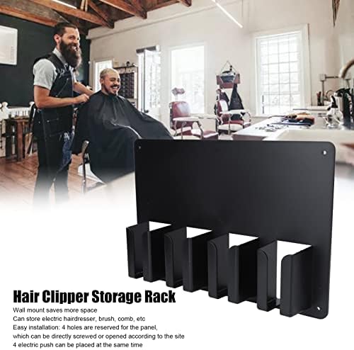 Agatige wall mounted hair trimmer cutter stand showing the pre-drilled screw holes and heat resistant black plastic finish