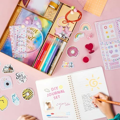 Close up of R Ruckerco DIY journal notebook and stickers