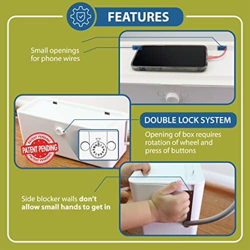 Wappa Baby safety box hiding electrical cords behind a desk