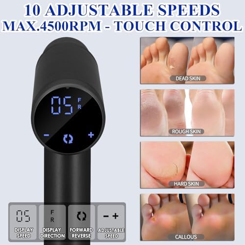 Black pedicure grinder for cracked heels and dead skin removal