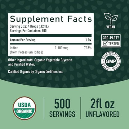 Side profile of SMNutrition thyroid support liquid supplement bottle