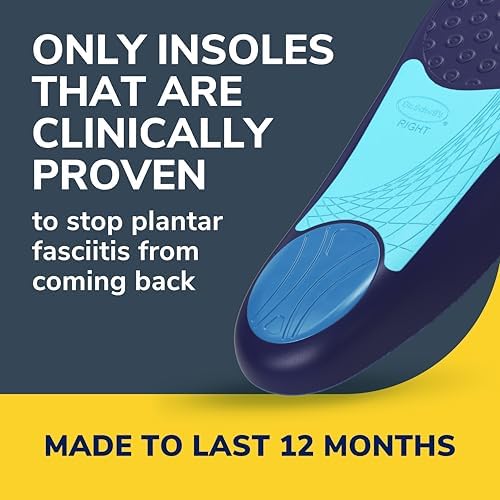 Back view of the trimmable size guidelines on the Dr. Scholl's plantar fasciitis insoles for men.