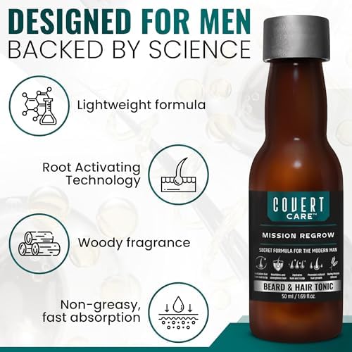 Complete collection of men personal care products highlighting the intensive root activation tonic