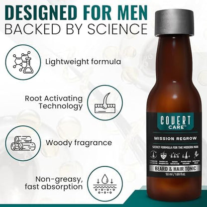 Complete collection of men personal care products highlighting the intensive root activation tonic