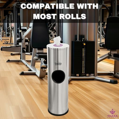 Commercial gym setting with Tazza wipe dispenser