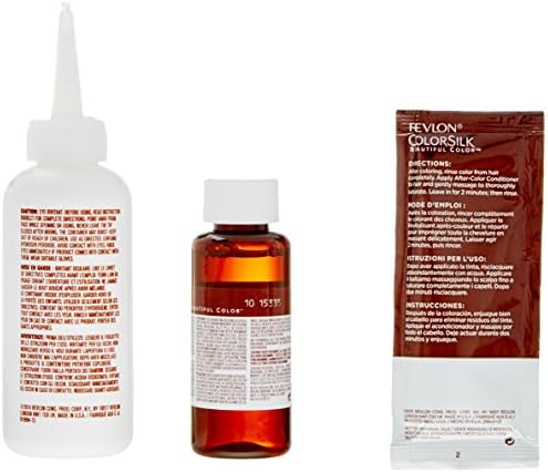 Revlon ColorSilk 10 Black permanent dye kit components display