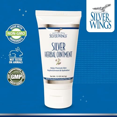 Natural Path Silver Wings colloidal silver ointment tube showing ingredients and 250ppm strength