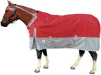 Rugged Ride 200 gram polyfil horse blanket view focusing on the heavy duty low cross belly surcingles.
