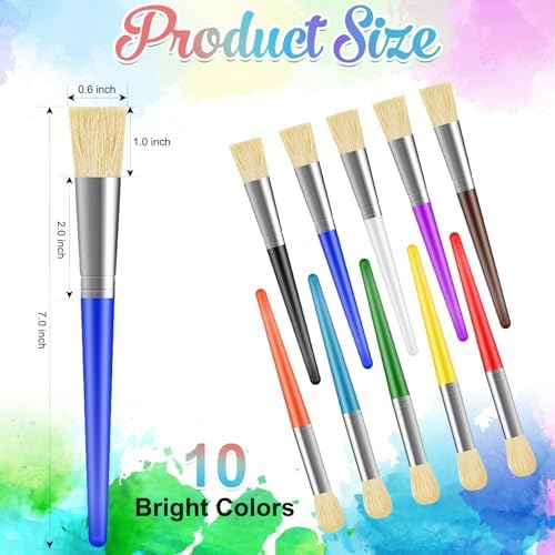 Washable children paint brushes being cleaned easily with soap and water