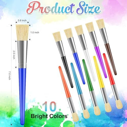 Washable children paint brushes being cleaned easily with soap and water