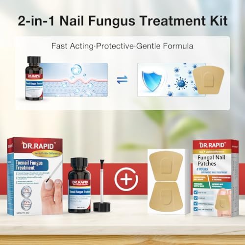 DR.RAPID fungal nail repair liquid showing precision applicator brush for easy use