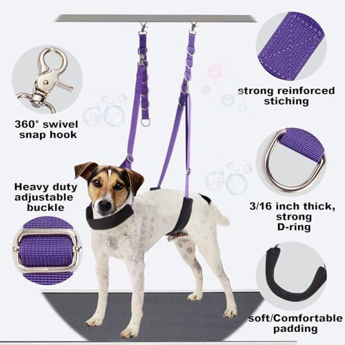 Adjustable nylon dog belly strap for grooming tables