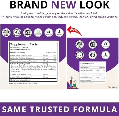 NuBest Tall 10 Plus nutritional supplement label details