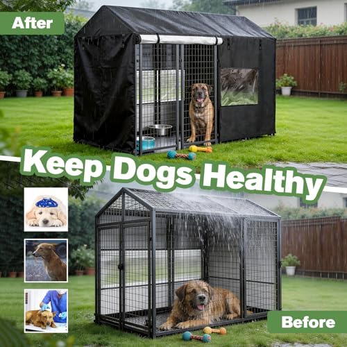 Durable outdoor dog run cover for large pet cages
