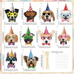 Detailed view of dog face cardstock cake decorations