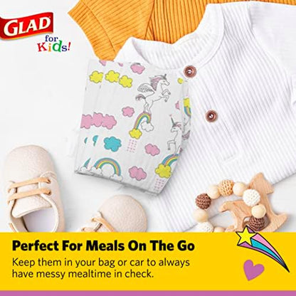 Glad for Kids unicorn disposable bibs 30 count packaging
