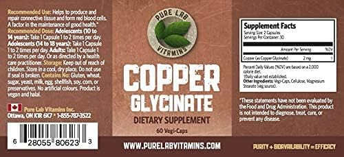 Authentic USA imported Pure Lab Vitamins Copper Glycinate bottle