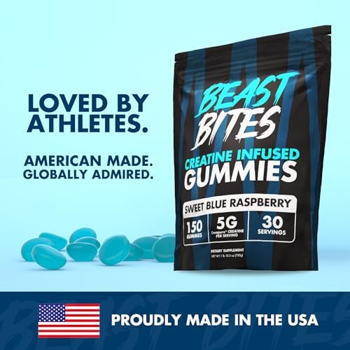 Fitness lifestyle setting with Beast Bites creatine gummies pouch