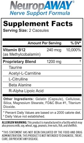 NeuropAWAY nerve support nutritional supplement lifestyle container view