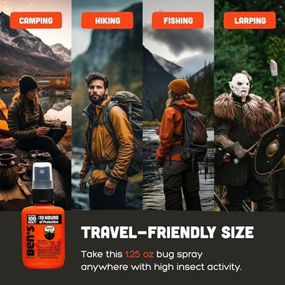 Ben's 100 insect spray pack of four bottles side by side layout