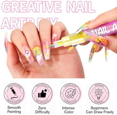 Lzupikc 0.5mm fine tip nail art marker close up