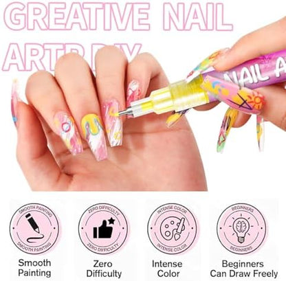 Lzupikc 0.5mm fine tip nail art marker close up