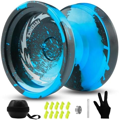FETESNICE aluminum alloy trick yoyo side profile detailing the center finger spin grooves