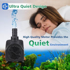 BeGreenPro small pond pump package contents including the multi size attachment accessories