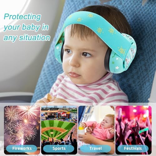 Full packaging and product view of infant race car themed noise cancelling earmuffs