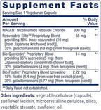 Life Extension vegetarian capsules bottle side profile showing ingredients