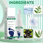 Tea tree oil infused foot spray for natural odor protection and freshness.