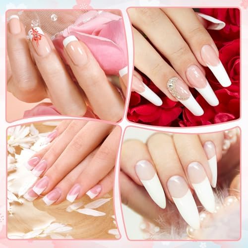 Finished French manicure look using Dunzoom kit tools