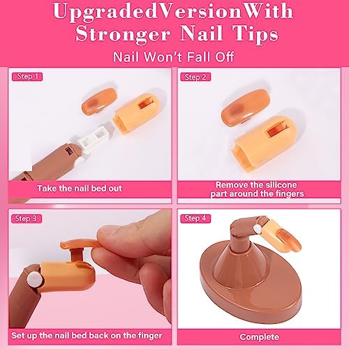 Flexible joints on Deciniee nail practice fingers