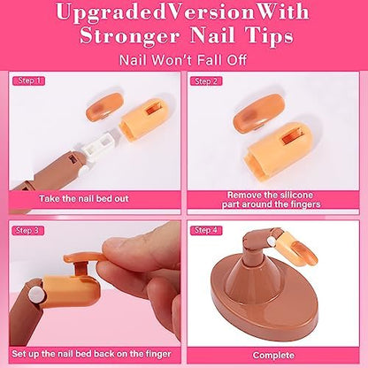 Flexible joints on Deciniee nail practice fingers