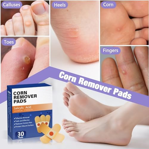 QIYANA medicated adhesive patches for foot corn removal packaging layout details