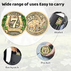 Authentic LParkin lucky token enclosed inside its clear protective acrylic case