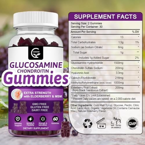Gornvb joint support supplement bottle back label and ingredients