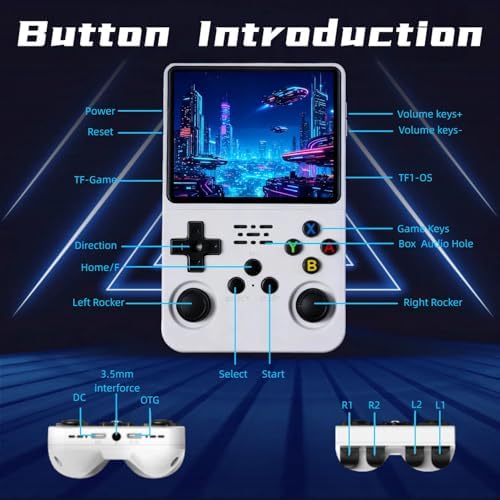 Janter R36S white retro gaming device back view
