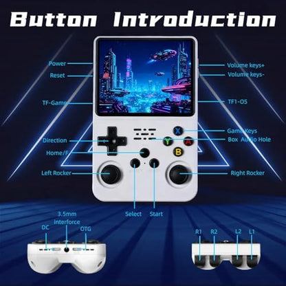 Janter R36S white retro gaming device back view