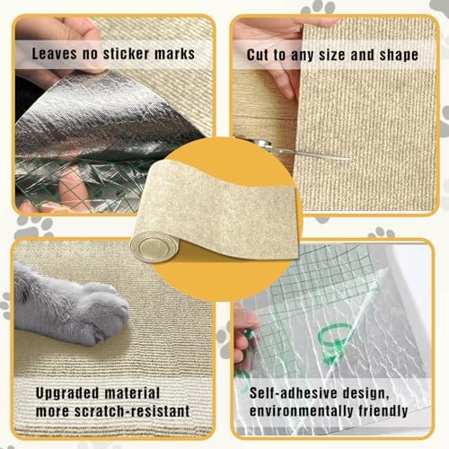 Cat scratch mat backing being peeled off to show the self adhesive layer.