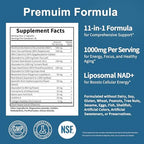 JuvaNutra NAD Supplement 11-in-1 extra strength capsule close up