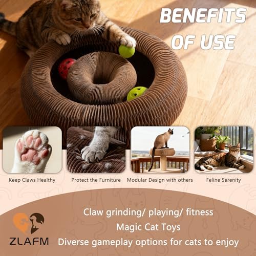 Two packs of the ZLAFM connectable cardboard scratching board linked together via magnets to create a giant custom playland.