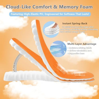 Steppers memory foam shoe inserts showing the U-shaped heel cup for stability.