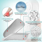 Black 1.4 inch height increasing inserts with arch support for foot pain.