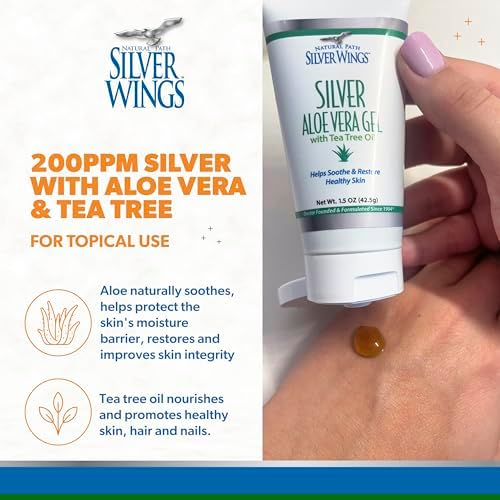 Natural Path Silver Wings silver and tea tree oil gel back label details