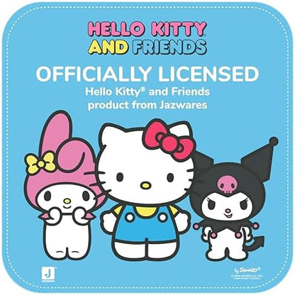 All six Sanrio character minifigures arranged side by side on their building block bases.