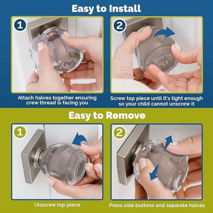 Wappa Baby reusable safety cover installed on round door knob