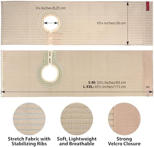 Side perspective of the ORTONYX colostomy care belt highlighting the breathable cotton polyester blend texture
