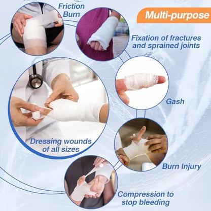 Breathable 3 inch stretch gauze wrap applied on an arm for joint support.